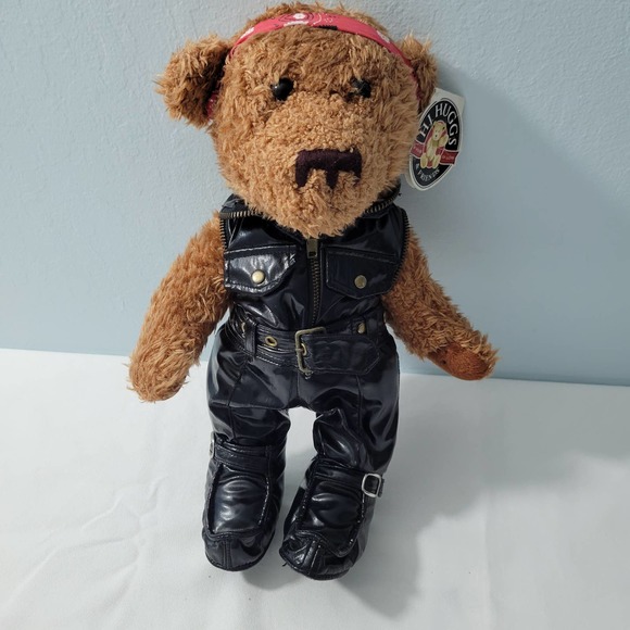 H.J. Hugs Other - H.J. Hugs Biker Stuff Brown Bear Plush in Faux Leather Jumpsuit & Boots 3223-3
